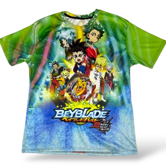 BeyBlade Other - Blue Green and White BeyBlade Tie-Dye T-Shirt
A1